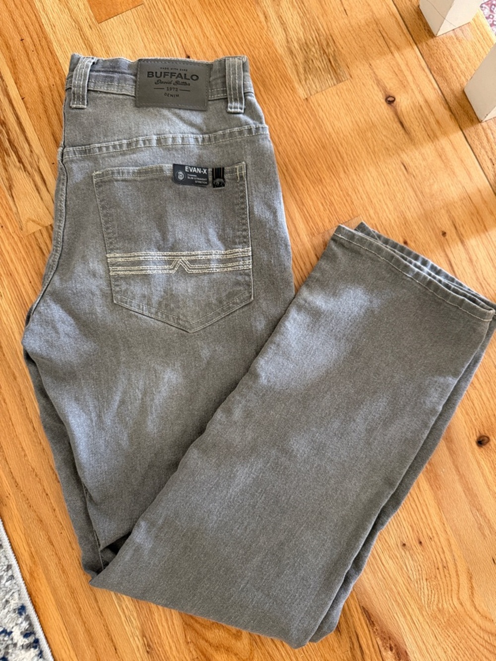 Buffalo David Bitton Men’s Gray Slim Straight Jeans